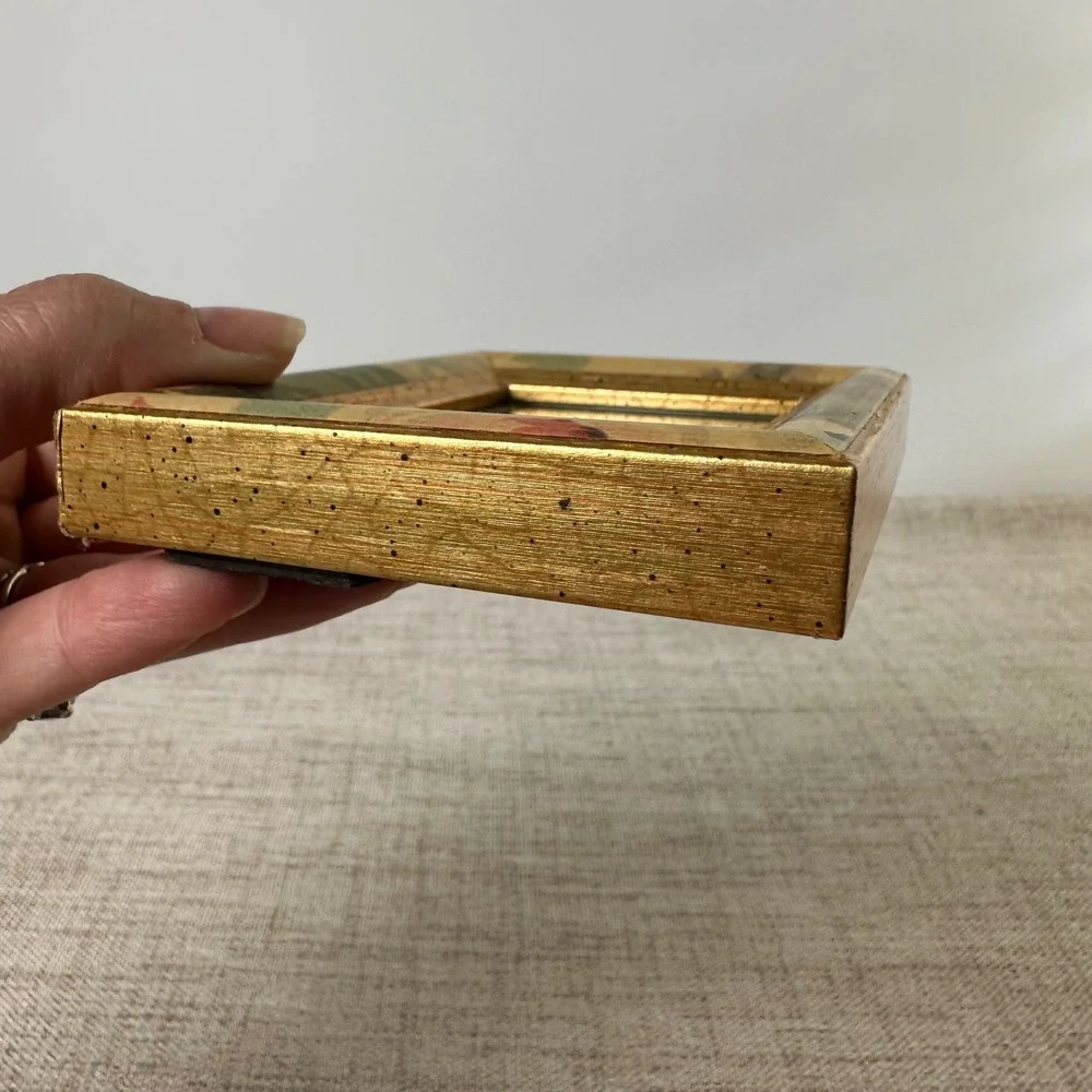 Small Gold Floral Picture Frame | Easel Back Tabletop Frame